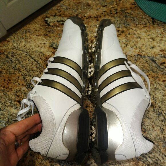 Rare Adidas Mens Powerband Golf Shoes 2016 Size 13 White / Gold main image 11